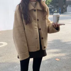 韓国ounceウールアルパカコート