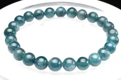 【１点物】高品質天然色◇グリーンブルー ブルーグリーンカイヤナイト　7.5mm　ブレスレット パワーストーン 天然石 _U7515