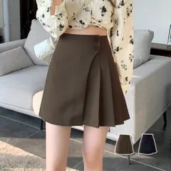 プリーツミニスカート レディース 無地 春服 夏 秋 10代 20代 30代 韓国ファッション ラップスカート インナーパンツ キュロット Aライン 大きいサイズ