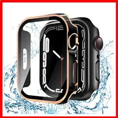 【おすすめ】 44MM_ブラック/ローズゴールド 1枚 【2022防水设计】YUGYUG 対応 apple watch ケース 49mm 45mm 44mm 4