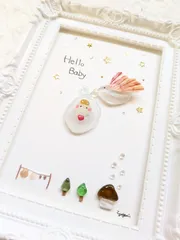 チェコのおすわり人形 コウノトリと赤ちゃんバネ付人形