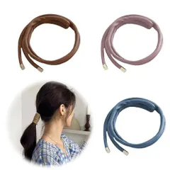 ワイヤーポニー 3本セットポニーフック リボン ヘアアクセサリー 調節で、カジュアルでエレガントなヘア編込み製品