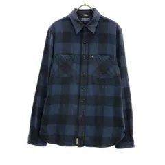 ポロ ジーンズ カンパニー チェック 長袖 コットンシャツ L ブルー×ブラック POLO JEANS COMPANY メンズ