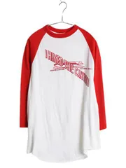 【お得なクーポン配布中!】 80s USA製 グラフィック プリント ベースボール Tシャツ メンズ L / ヴィンテージ 7分袖 ツートン ラグラン ロンT クルーネック STEDMAN