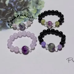 r59〜r62♡フローライトリング♡バイカラーフローライト　水晶　オニキス　ラベンダーヒスイ　クラック水晶　水晶ボタンカット　天然石リング　パワーストーンリング　ハンドメイドリング　レディースアクセサリー　指輪　リング　ネックレス　ブレスレット