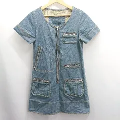 ◇ ⊂ MARC BY MARC JACOBS デニム 半袖 膝上丈 ワンピース サイズ2 ブルー系 レディース E  【1503310012637】