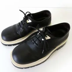 ボッテガヴェネタ BOTTEGA VENETA タイヤ レースアップ シューズ ブーツ TIRE 本革 レザー 41 黒 ブラック 白 ホワイト 26.0cm くつ 靴 レア 希少のサムネイル