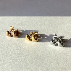 ハートピアス 両耳用 ステンレスピアス シンプルデザイン 小ぶり 大人かわいい ぷっくりハート ステンレス 韓国アクセサリー　ハート　アクセサリー　ゴールド　シルバー　ピンクゴールド　レディース　392P　シースキー【seasukii公式ショップ】