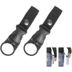 【新着商品】ペットボトル ホルダー PET Bottle ドリンク ホルダー アウトドア 登山 キャンプ ハイキング 旅行 装備 水分補給 クイックリリース 給水 ハイドレーション 着脱簡単 (2, BLACK) 1
