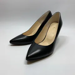 美品〇 DIANA ダイアナ レザー パンプス ポインテッドトゥ ブラック 23 黒