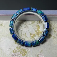 逸品 EU製 ★アズロマラカイト★共生鉱 天珠型ブレス パワーストーン 天然石B 綺麗 お守り ギフト 13*9.2mm ZZ1336
