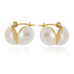 レディース 人気 金属アレルギー対応 リング ピアス18金 可愛いパール葉ピアス つけっぱなし ゆれる 大人イヤリング 耳飾り…