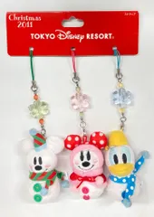 東京ディズニーリゾート ぬいぐるみストラップ スノーミッキーミニー&ドナルド/Christmas 2011