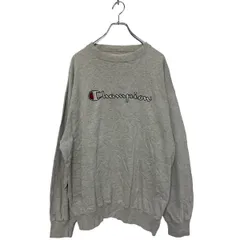 Champion ロゴ スウェット トレーナー L グレー チャンピオン 裏起毛 刺繍 古着卸 アメリカ仕入 a602-5046