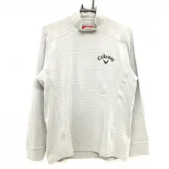 【美品】キャロウェイ レッドレーベル 長袖ハイネックシャツ グレー×ライトベージュ  メンズ M ゴルフウェア Callaway