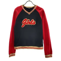 BURBERRY LONDON バーバリーロンドン 三陽商会 ロゴワッペン 長袖 Vネック スウェット 160A ブラック トレーナー キッズ 古着