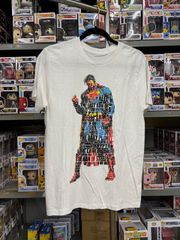 スーパーマン Tシャツ タイポグラフィ ロゴ DCコミックス ユニセックス 半袖 白