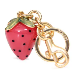 レア】COACH コーチ 92470 いちご キーホルダー ピンク チャーム