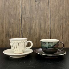 【ペアコーヒー碗皿】信楽焼　へちもん　コーヒー碗皿　カップ＆ソーサー