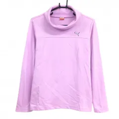 プーマ 長袖ハイネックシャツ ピンク ロゴ白 レディース O(XL) ゴルフウェア PUMA