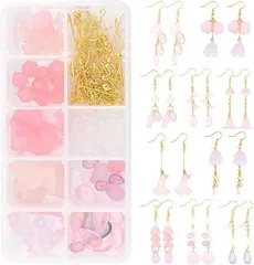 【在庫処分】[SUNNYCLUE] 10対 花折り チャーム フラワー アクリルビーズ 花 レジン デコ パーツ 花びら イヤリング ネックレス すずらん ペンダント ピアス 和風 3d 樹脂 キーホルダー チョーカー ブレスレット チャームペンダント