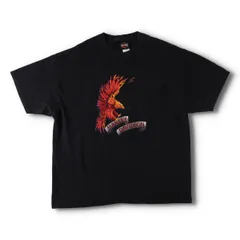 古着 00年代 ハーレーダビッドソン Harley-Davidson 鷲柄 イーグル柄 ファイヤーパターン モーターサイクル バイクTシャツ/evb029257