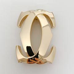 【中古】CARTIER カルティエ　ブローチ ペネロープ ロゴ 2C C2 K18YG