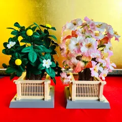 特選☆純木製☆桜橘 ☆高さ22㎝☆ボリュームたっぷり☆可憐な白とピンクのグラデーション☆雛祭り☆雛人形☆正絹☆純木工☆伝統工芸品☆厄除け☆邪気払い☆おひなさま