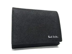 ■新品■未使用■ Paul Smith ポールスミス ブライトストライププラー レザー 三つ折り ミニ財布 コンパクトウォレット ブラック系 FC0673のサムネイル