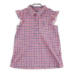 サイズ：00 PEARLY GATES パーリーゲイツ  ノースリーブポロシャツ フリル チェック柄 レッド系 [240101435762] ゴルフウェア レディース ストスト