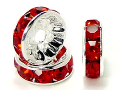 ロンデル 平型(シルバー)(レッド)(12mm)(100個)