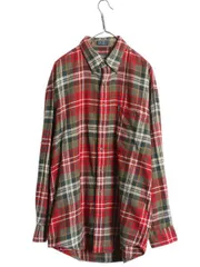 【お得なクーポン配布中!】 80s チャップス ラルフローレン チェック ボタンダウン フランネル シャツ メンズ L / ヴィンテージ ポロ 長袖シャツ ネルシャツ コットン