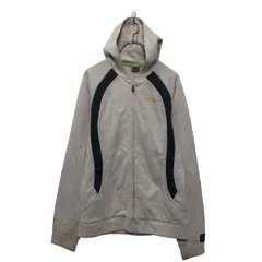 UMBRO プリント スウェット パーカー アンブロ S ホワイト ラグラン スポーツウェア 古着卸 アメリカ仕入 a605-7563