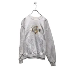 FRUIT OF THE LOOM プリント スウェット トレーナー フルーツオブザルームM ホワイト 裏起毛 古着卸 アメリカ仕入 a605-7493