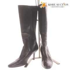 ■ JILLSTUART shoe ジルスチュアート ロングブーツ 革靴 レザー ハイヒール 日本製 レディース 23.5 ブラック ピンクベージュ