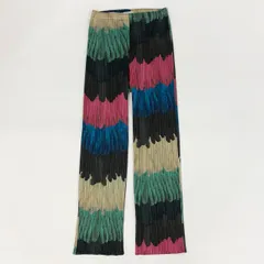 プリーツプリーズPLEATS PLEASEイッセイミヤケ★総柄ワイドフレアパンツ プリーツプリーズPLEATS PLEASEイッセイミヤケ☆総柄ワイド