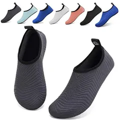 ダークグレー_25.025.5 cm ziitop マリンシューズ メンズ レディース 子供 キッズ用 ウォーターシューズ ビーチサンダル 水陸両用 速乾 アクアシューズ 男の子 女の子 旅行 海水浴 室内用 携帯便利 滑り止め 軽量