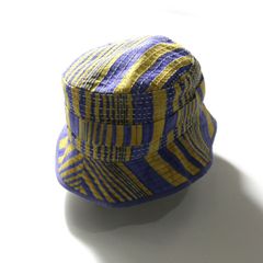 【新品】 mii for LA BOUCLE ／ ミー フォー ラブークル　ハット バケットハット 刺し子 カンタ パッチワーク 綿 コットン インド製 EDIFICE エディフィス イエロー パープル ｜ オールシーズン