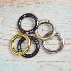 【5個セット】丸カラビナ外径25mm サークルカラビナ/丸カン 6色展開 各色アクセサリー部品 srk11【makuzo shop】