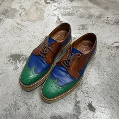 極美品　プラダ ダービー　厚底　レザーシューズ　パテント　ウィングチップ　26 有名ブランド【PRADA/プラダ】よりウィングチップダービーシューズ