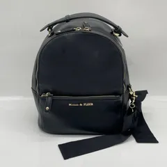 BN6218 メゾンドフルール リボンラウンドリュック レザー ブラック