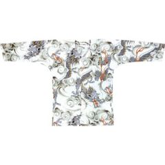 鯉口シャツ　雲竜　白　3L