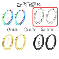 ❤送料無料❤ 両耳 フープピアス リング ステンレス ピアス シルバー