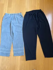 薄手パンツ2着☆綿&ポリエステル☆M〜L ウエスト64〜77