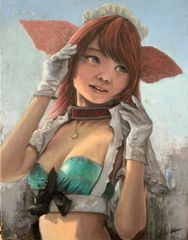 手描き油彩画コスプレイヤー001