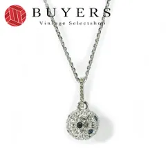 【中古】 スワロフスキー ネックレス クリスタル メタル シルバー クリア ブルー パヴェ ボール アクセサリー 小物 レディース 女性 SWAROVSKI