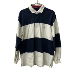nautica 長袖 ボーダー ポロシャツ L ネイビー ホワイト ノーティカ 古着卸 アメリカ仕入 a708-5077
