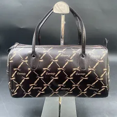 T189 未使用保管品 carriage 総柄 バッグ レトロ ヴィンテージ ドット ミニボストン ブラウン キャリッジ モノグラム柄 ボストンバッグ