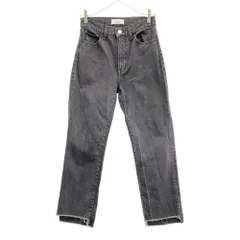 ミラオーウェン ロゴ刺繍 裾段差脇スリットカラー デニムパンツ 0 グレー系 Mila Owen 09WFP214305　ジーンズ レディース