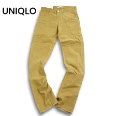 【新品 未使用】 UNIQLO ユニクロ 秋冬 ストレッチ★ スリムフィット コーデュロイ パンツ ジーンズ Sz.28 メンズ イエロー